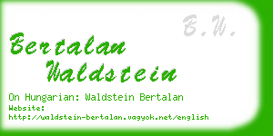 bertalan waldstein business card